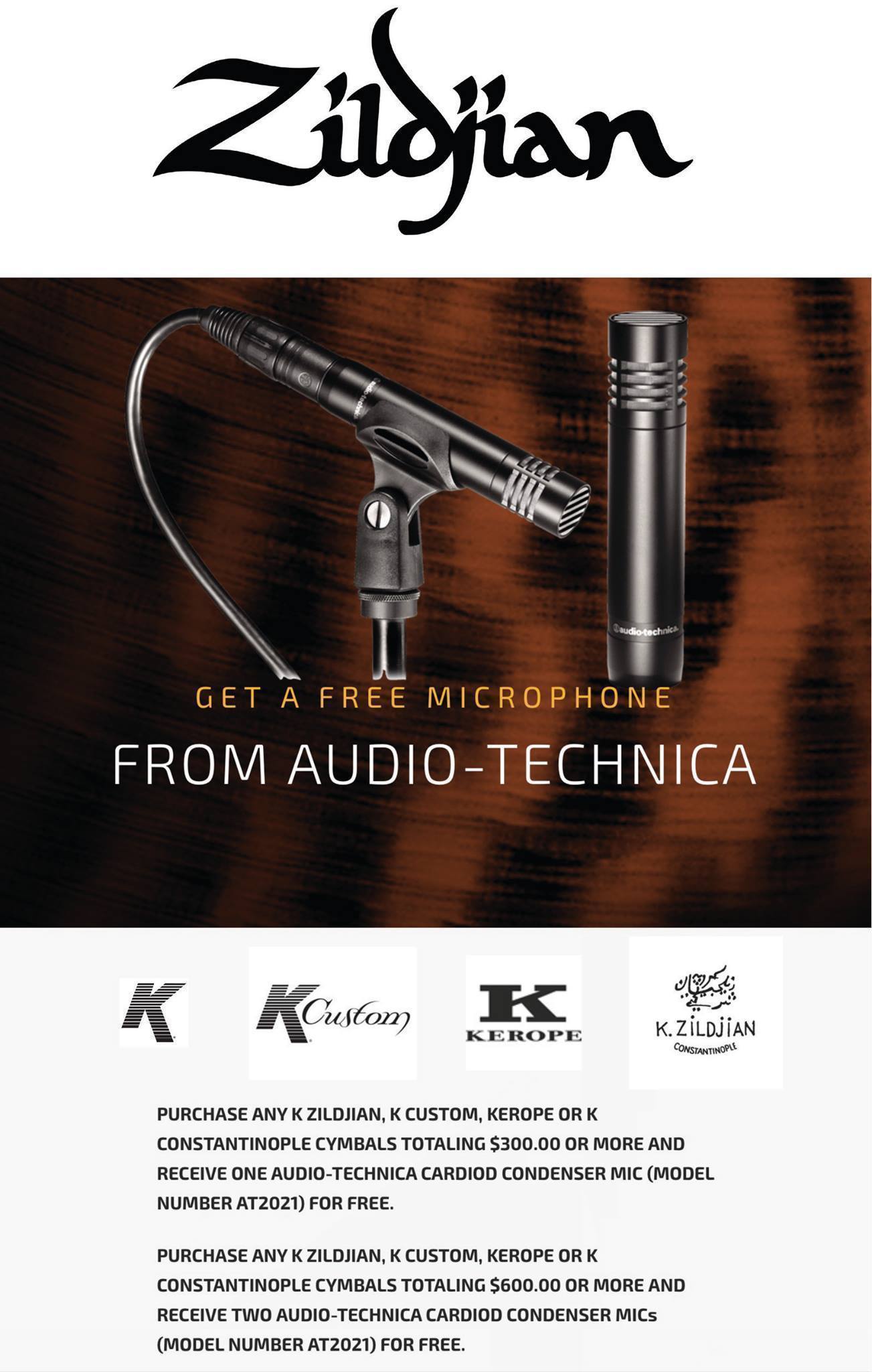 Zildjian Company and Audio-Technica USA are partnering up to offer you this...