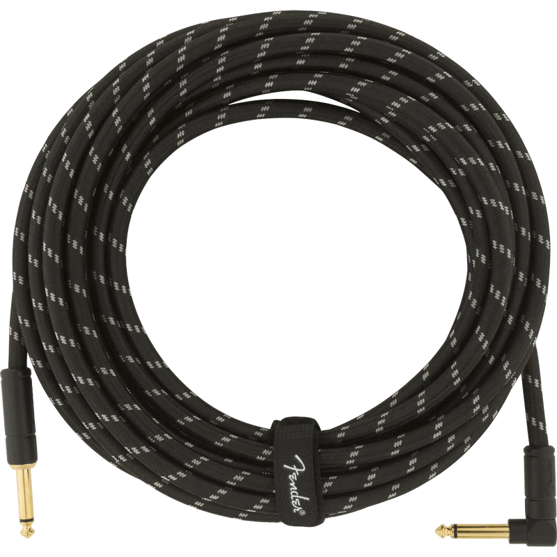 Fender Deluxe 25' Instrument Cable | Black Tweed