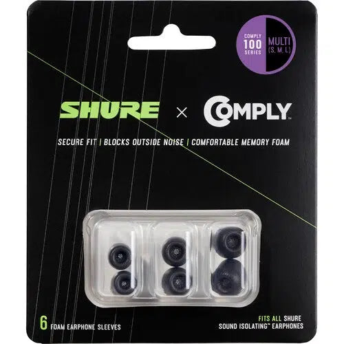 Shure Comply 100 Series Black Foam Sleeves | Kit