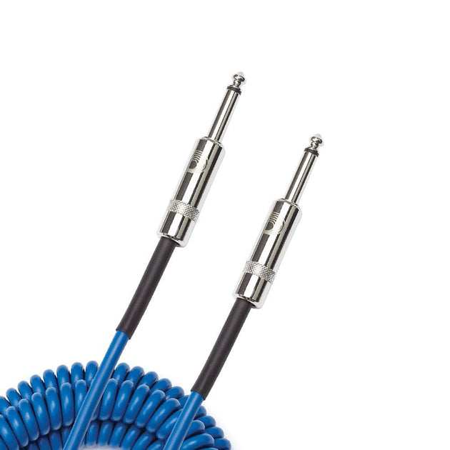 D'Addario Coiled Instrument Cable, 30' - Blue