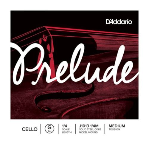 D'Addario Prelude Cello Single G String, 1/4 Scale, Medium Tension