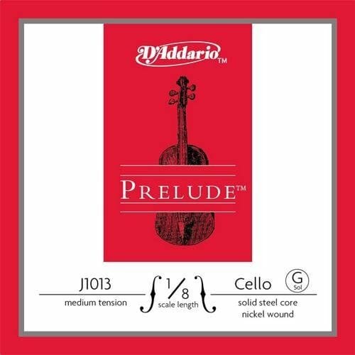 D'Addario Prelude Cello Single G String, 1/8 Scale, Medium Tension