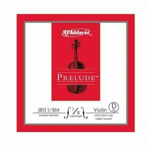 D'Addario Prelude Violin Single D String, 1/8 Scale, Medium Tension