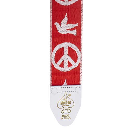 D'Andrea Ace Vintage Reissue Guitar Strap | Peace and Dove Red