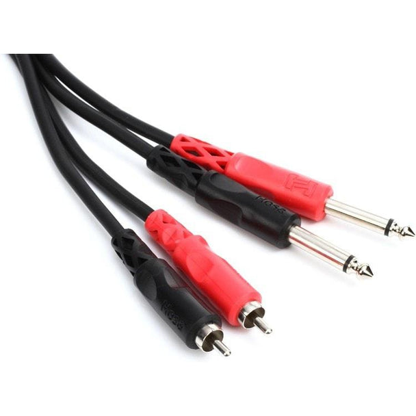 Hosa CPR Stereo Interconnect Cable | Dual 1/4" Inch TS to Dual RCA 1 Meter