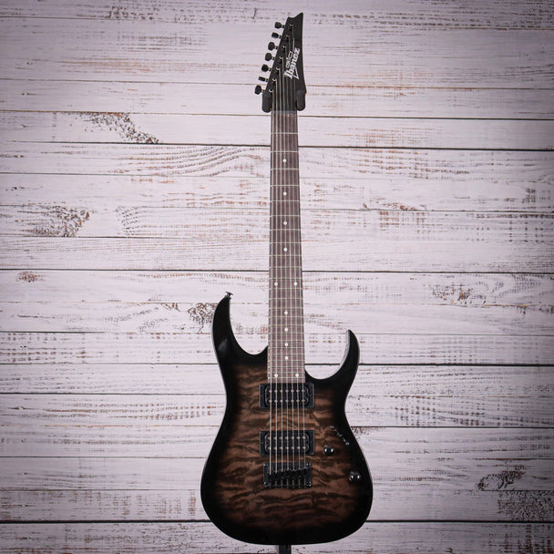 Ibanez GRG7221QA 7-String Electric Guitar | Transparent Black