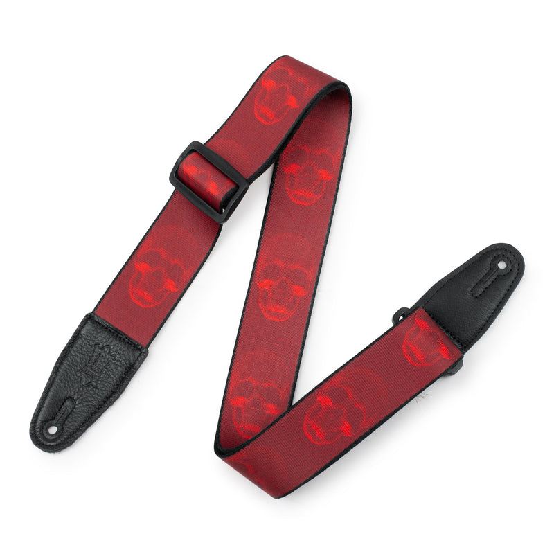 Levy Polyester Red Skull Guitar Strap | MPD2-114