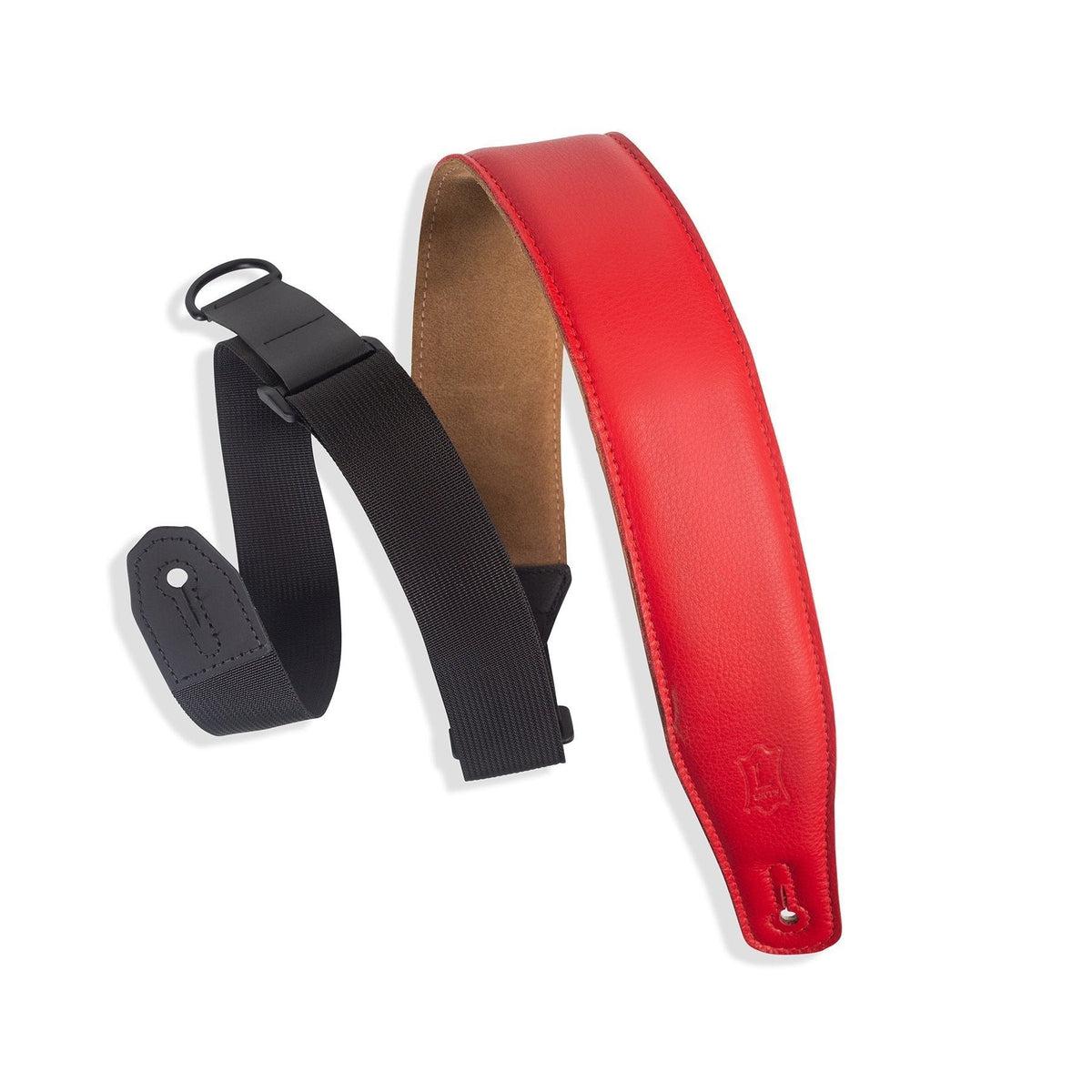 Levy's 2 1/2 inch Wide Garment RipChord Red Guitar Strap