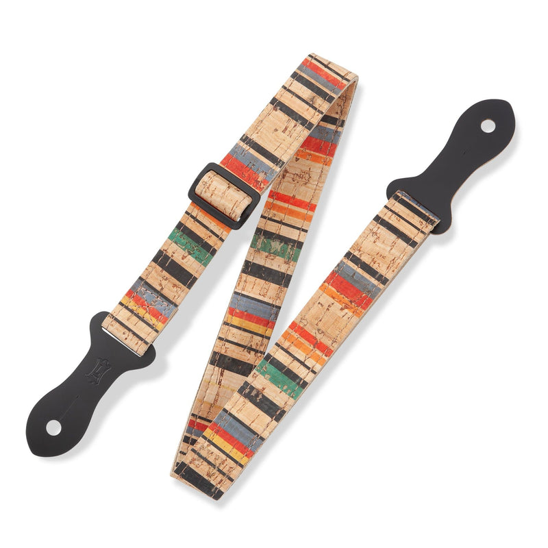 Levy's Mandolin/Ukelele/Acoustic Youth Strap | Striped Natural Cork