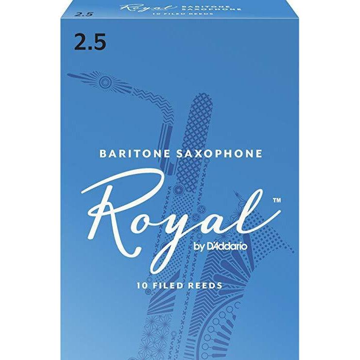 Rico Royal Baritone Sax Reeds, Strength 2.5, 10-pack