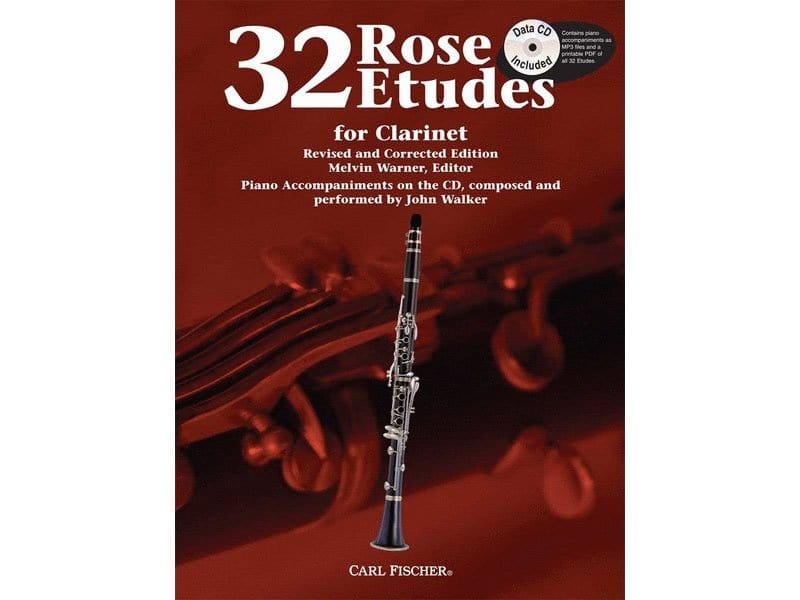 Rose 32 Etudes For Clarinet - Revised and Corrected Edition - Melvin Warner, Editor, Optional Piano