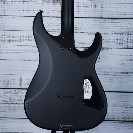 Schecter Left-Handed Damien-6 Electric Guitar | Satin Black | Maple Neck +Rosewood Fingerboard +Bat Inlays +Blackout Hardware (FREE SHIPPING)