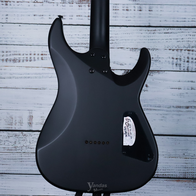 Schecter Left-Handed Damien-6 Electric Guitar | Satin Black | Maple Neck +Rosewood Fingerboard +Bat Inlays +Blackout Hardware (FREE SHIPPING)