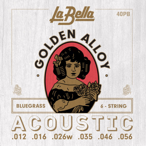LaBella Golden Alloy Acoustic Strings | Bluegrass | .12-.56