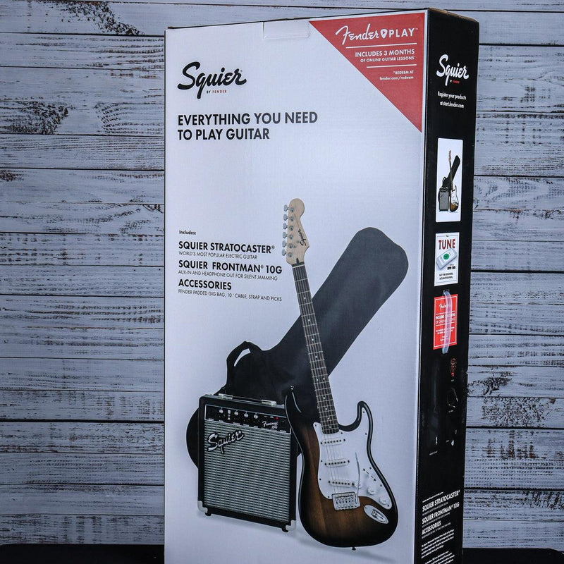 Squier Stratocaster Electric Guitar Starter Pack | Brown Sunburst