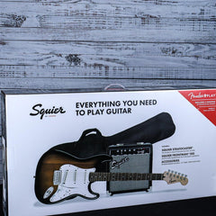 Squier Stratocaster Electric Guitar Starter Pack | Brown Sunburst