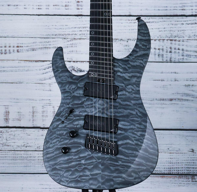 Legator Ninja N7FSSL Left Handed Multiscale Electric Guitar | Black Flame