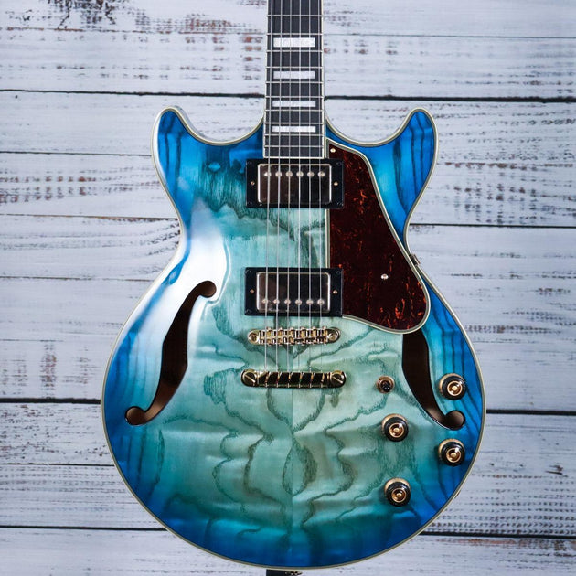 Ibanez AM93QA AM Artcore Expressionist 6str Guitar | Jet Blue Burst