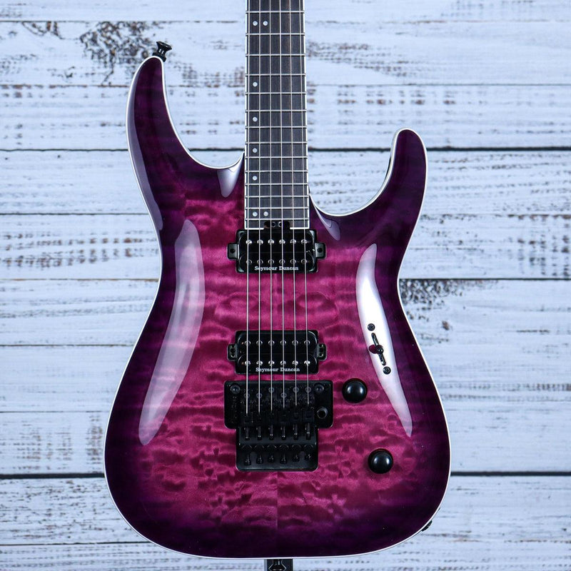 Jackson Pro Plus Series Dinky DKAQ Guitar | Transparent Purple Burst