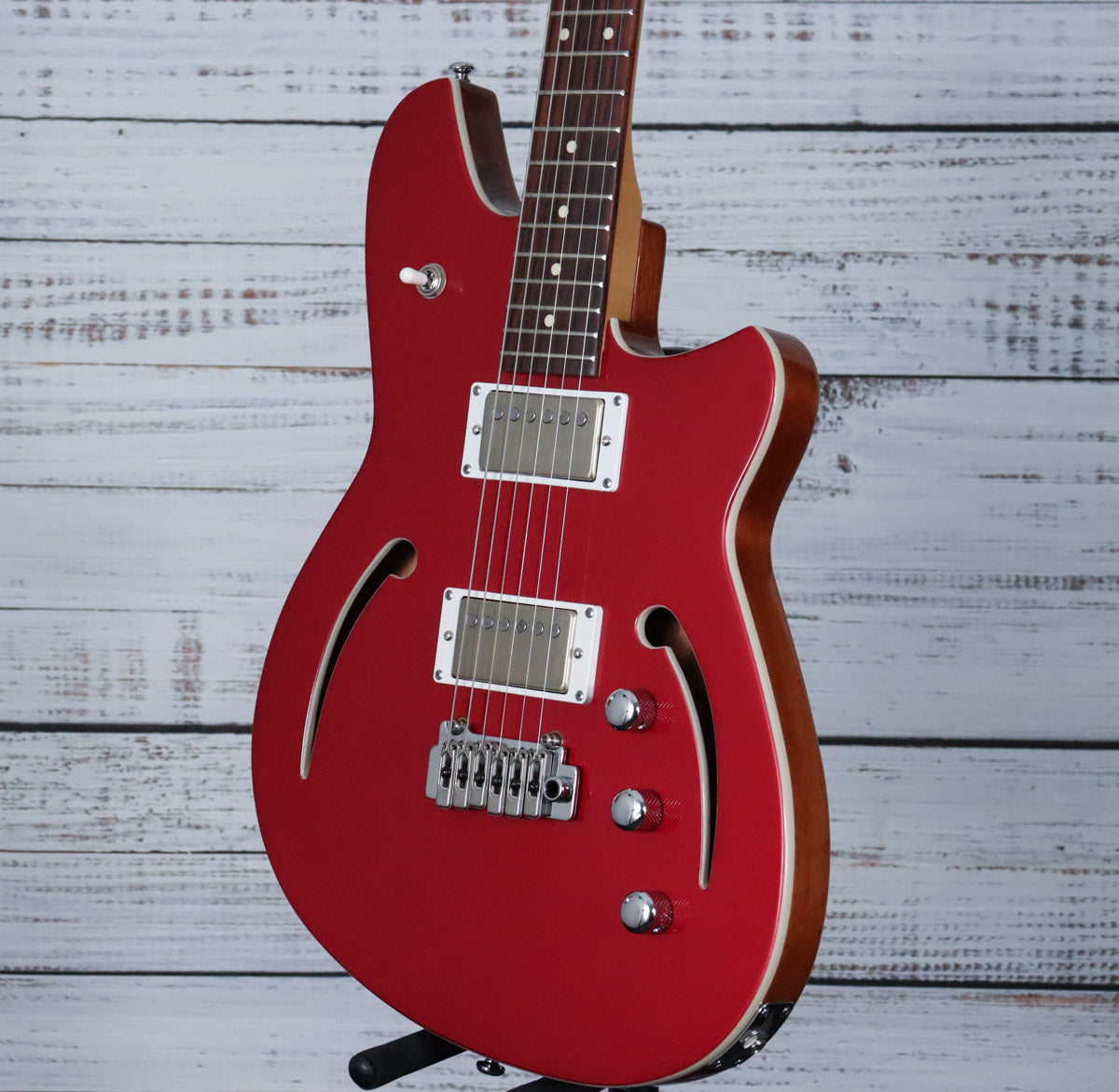 Reverend Kingbolt Air HH Semi-Hollow Electric Guitar | Metallic Cherry