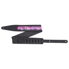 Levys Solar Series Leather Guitar Strap with Window Cut-Out | 2.5" | Black