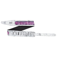 Levys Solar Series Leather Guitar Strap with Window Cut-Out | 2.5" | White
