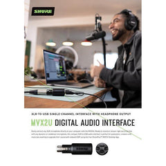 Shure Motive MVX2U XLR to USB Adapter Recording Interface