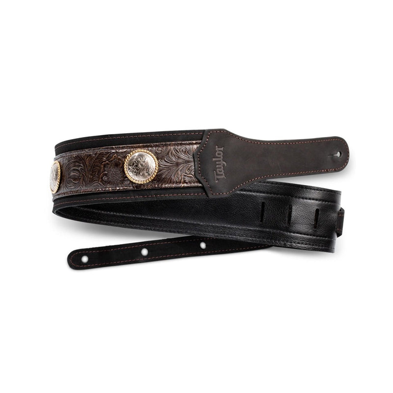 Taylor Grand Pacific Leather Strap | Black | Nickel Concho