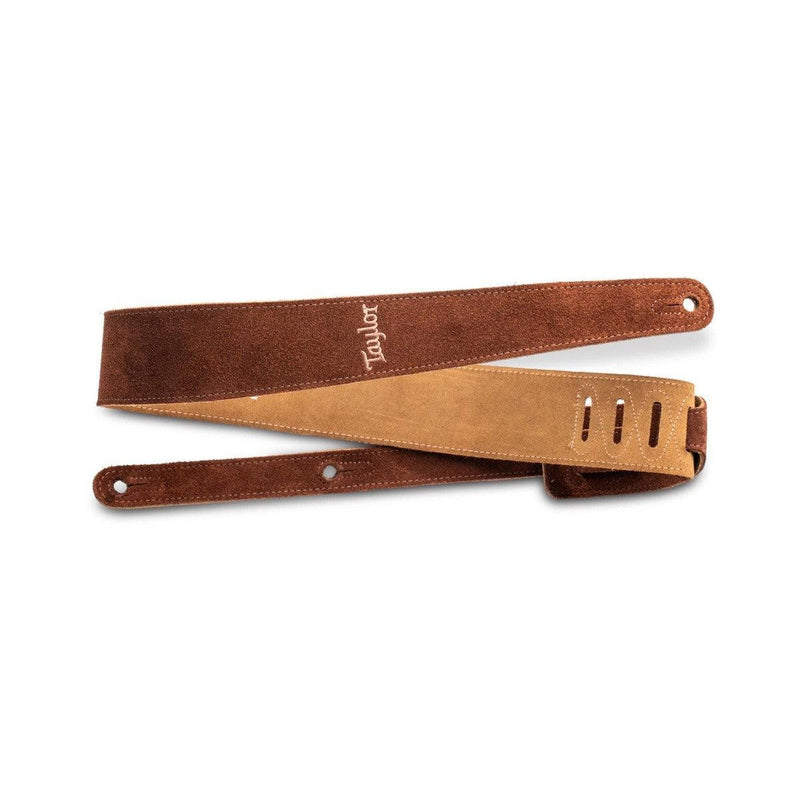 Taylor Embroidered Suede Guitar Strap | Chocolate Brown