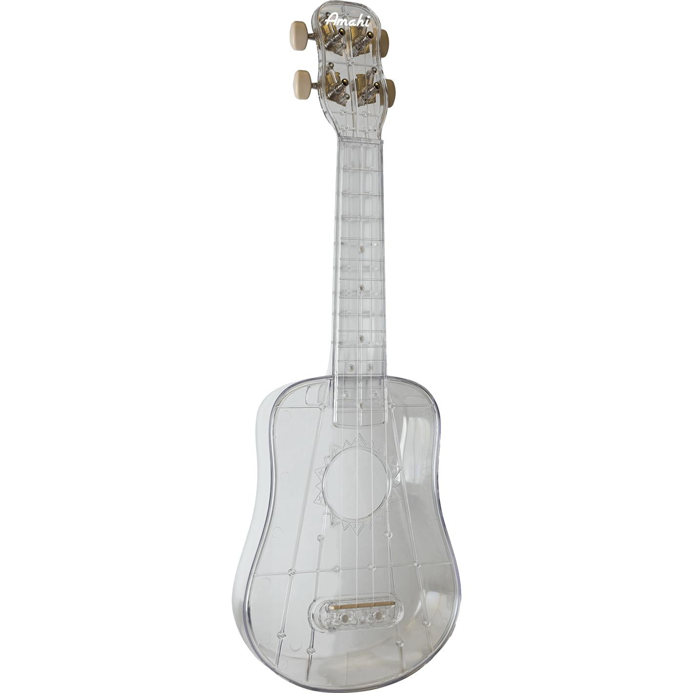 Amahi Crystal Clear Plastic Ukulele, Soprano