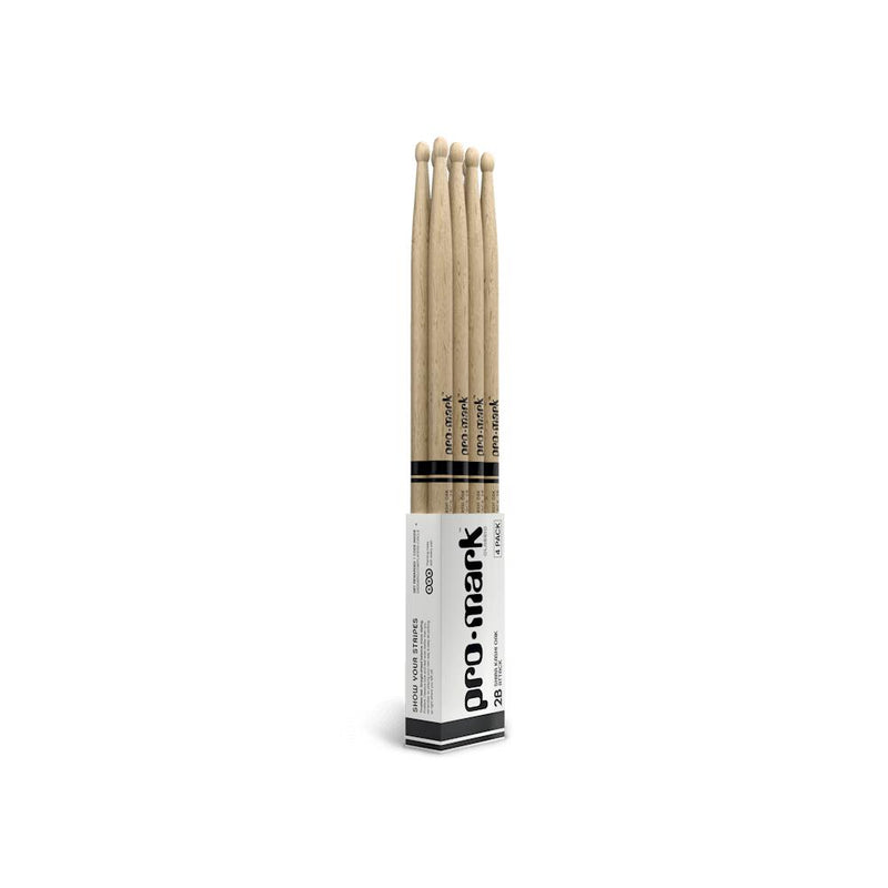 D'Addario ProMark Classic Attack 2B Shira Kashi Oak Drumstick, Acorn Oval Tip, 4-Pack