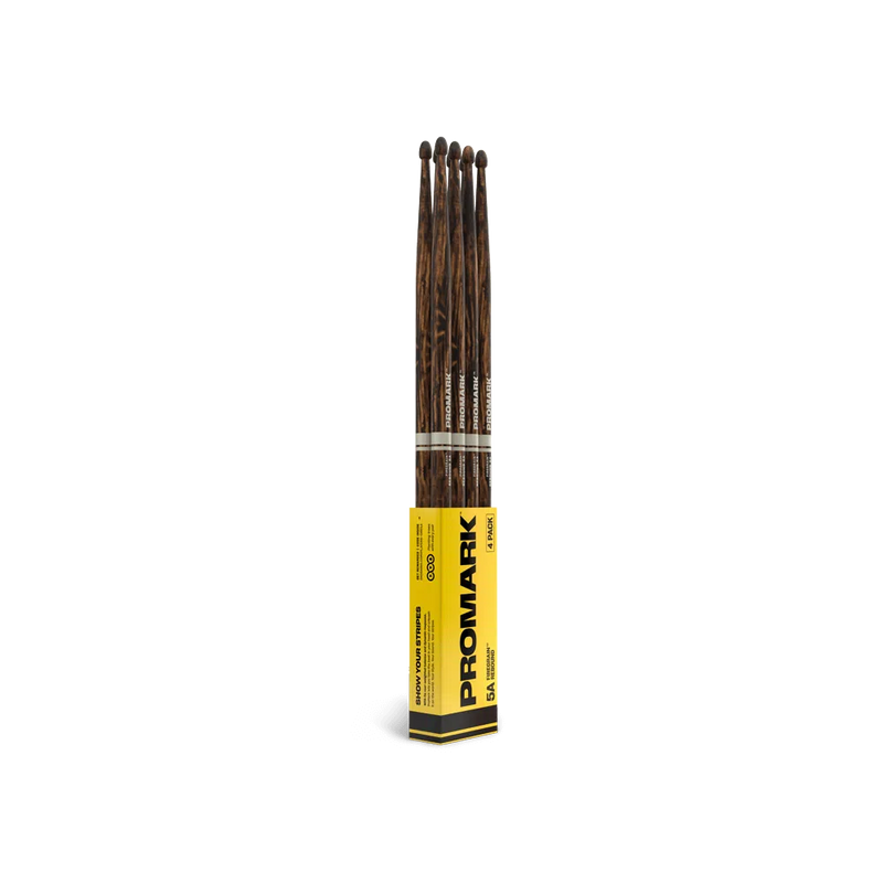 D'Addario ProMark Rebound 5A FireGrain Hickory Drumstick, Acorn Wood Tip, 4-Pack