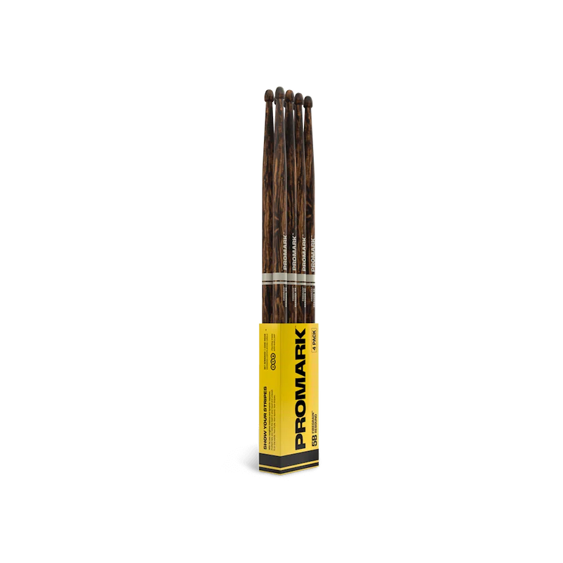 D'Addario ProMark Rebound 5B FireGrain Hickory Drumstick, Acorn Wood Tip, 4-Pack