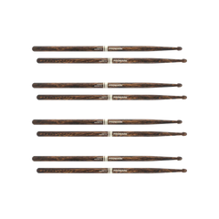 D'Addario ProMark Rebound 5B FireGrain Hickory Drumstick, Acorn Wood Tip, 4-Pack