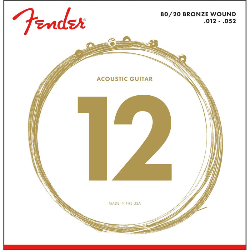 Fender 80/20 Bronze Acoustic Strings, Ball End, 70L (.012-.052) | 0730070403