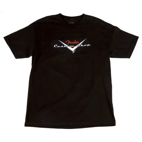 Fender Custom Shop Original Logo T-Shirt, Black, M | 9101359406