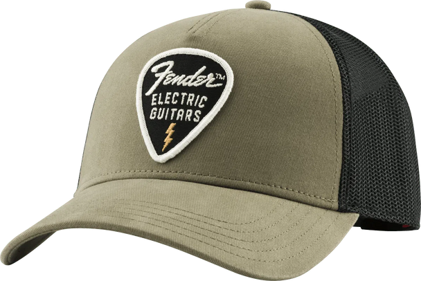 Fender Snap Back Pick Patch Hat, Olive