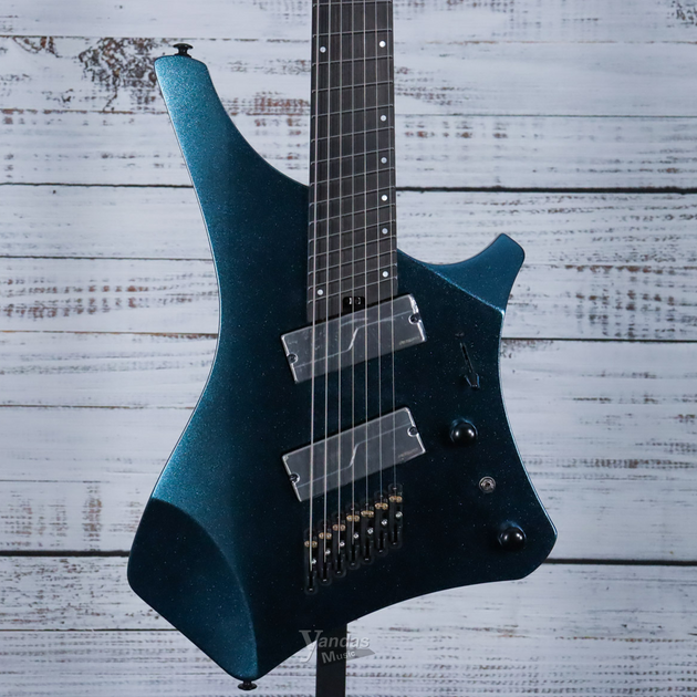 Ibanez A527 Alpha 7 string multiscale guitar Nebula Shift front view