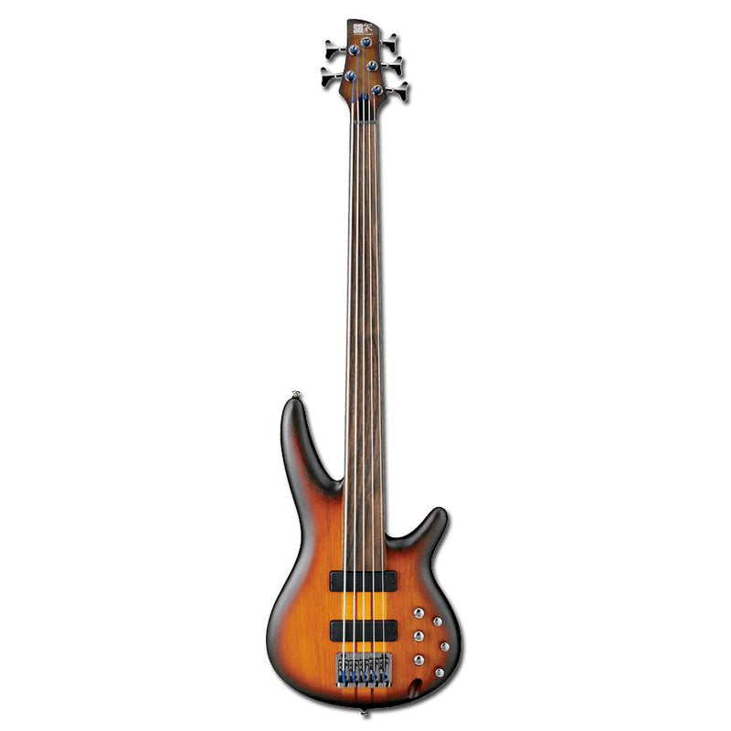 Ibanez SRF705 5-String Fretless Bass Guitar | Brown Burst Flat