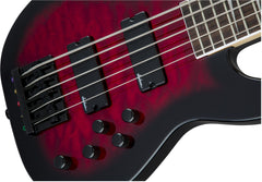 Jackson JS Series Concert Bass, Transparent Red Burst
