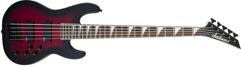 Jackson JS Series Concert Bass, Transparent Red Burst