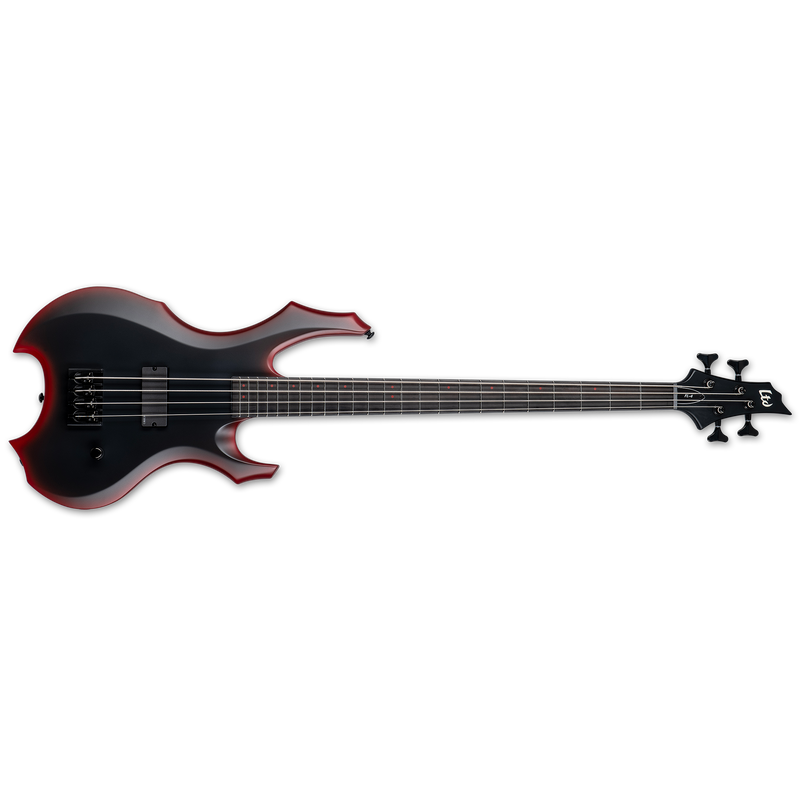 ESP LTD FL-4 Bass Guitar | Black Red Burst Satin