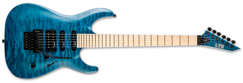 ESP LTD MH-203QM Electric Guitar | See Thru Blue