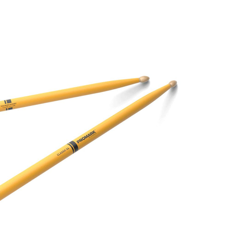 ProMark TX5AW-YELLOW Hickory 5AW Yellow Paint Drum Sticks Wood Tip