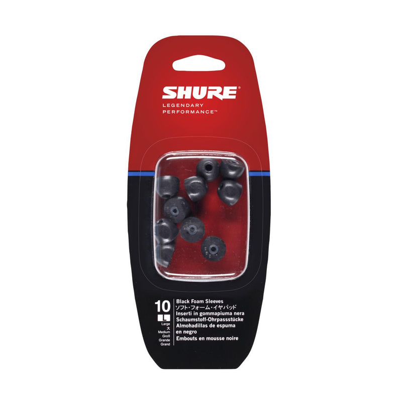 Shure EABKF1-10L Black Foam Sleeves