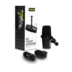 SHURE MV7 XLR / USB MICROPHONE | BLACK | MV7-K