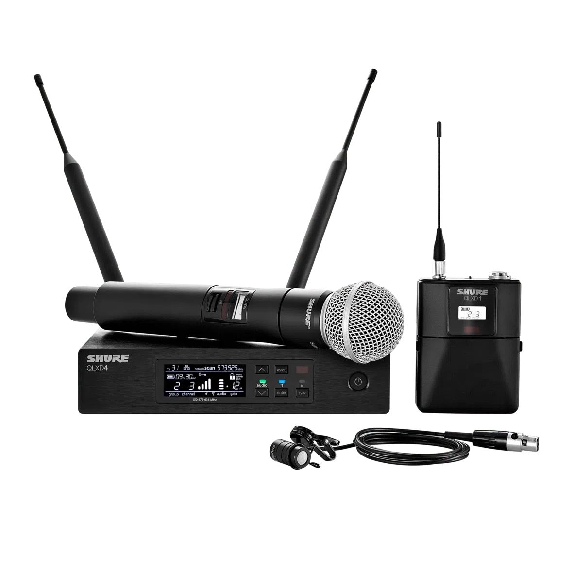 Shure QLXD124/85 Microphone Handheld & Lavalier Combo Wireless System | H50