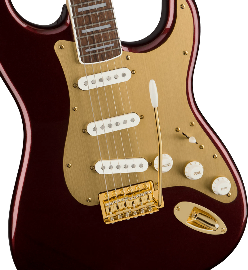 Squier 40th Anniversary Stratocaster Gold Edition | Ruby Red