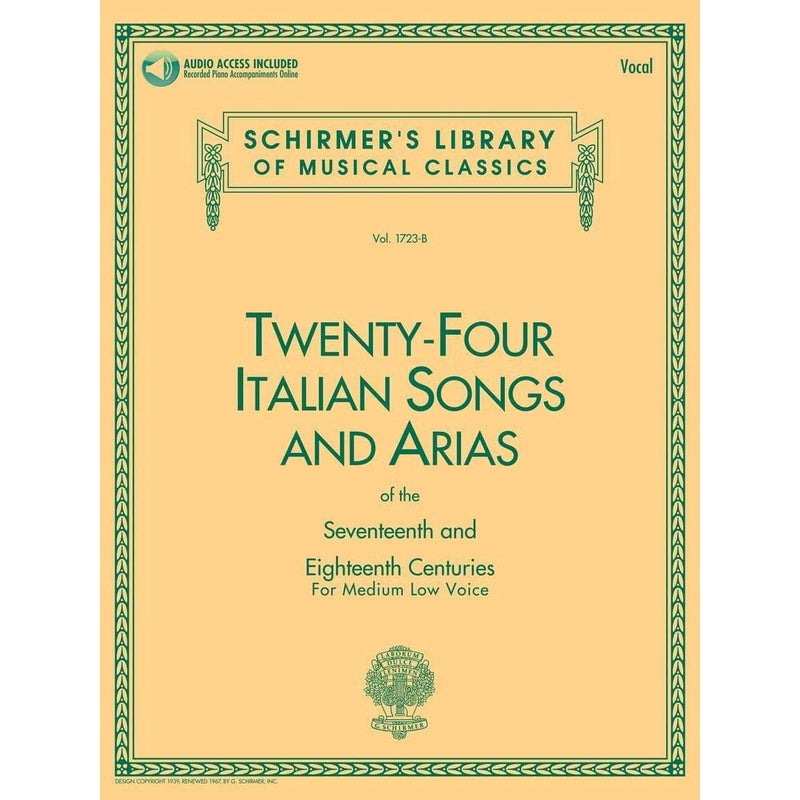 24 Italian Songs & Arias | Med. Low w/CD