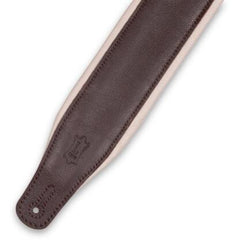 3″ Dark Brown & Cream Garment Leather Guitar Strap